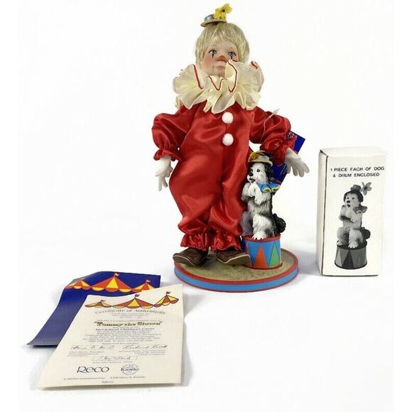Tommy the Clown Porcelain Doll McClelland Children's Circus Reco Knowles 10" - Picture 2 of 10